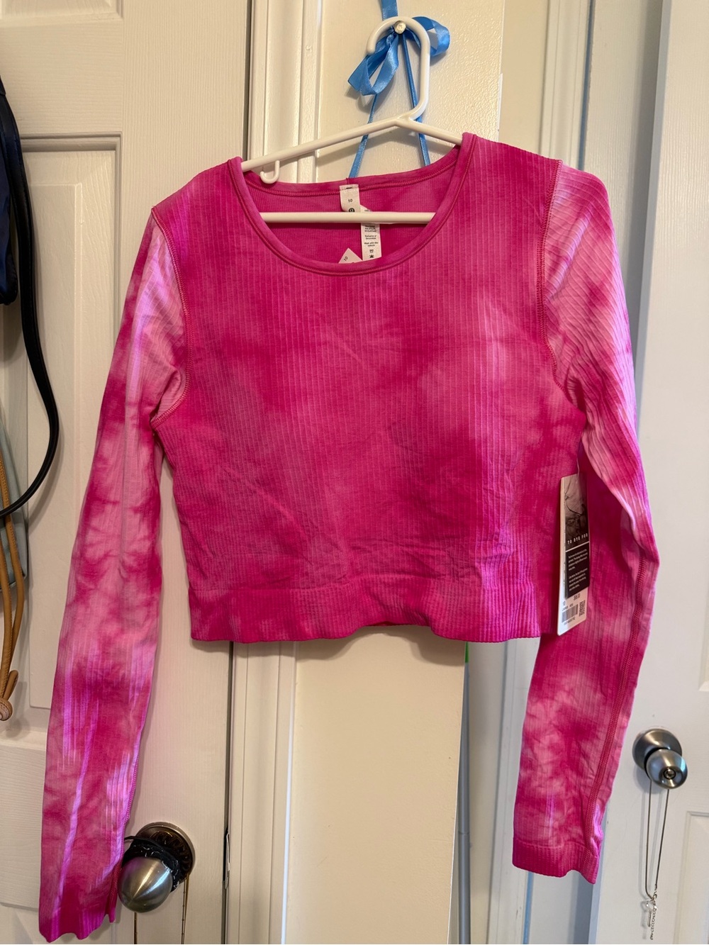 Brand New NWT Lululemon Pink Marble Tie-Dye EBB & Flow Long Sleeve Size 10